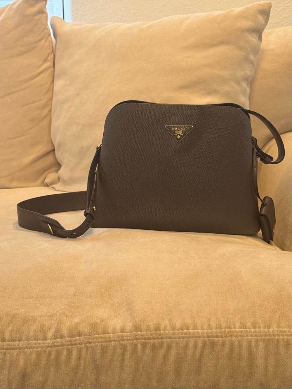 Prada Matinee medium bag with crossbody strap grey
